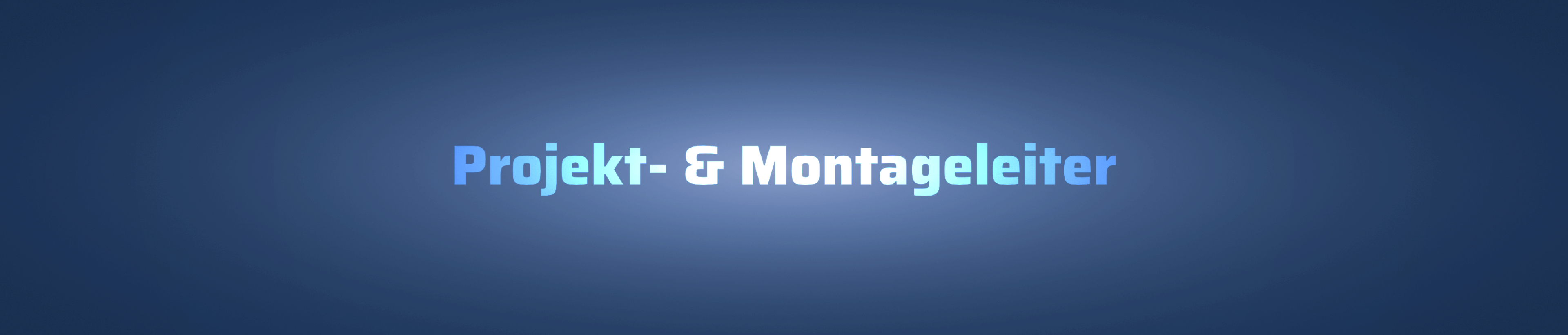 Worte Jobangebot Projekt- und Montageleiter in Website-Font Saira auf Blau-Verlauf mit Transparenz, dahinter Skyline Hong Kong Vectorgrafik als Corporate Identity Element Elmo Group erkennbar