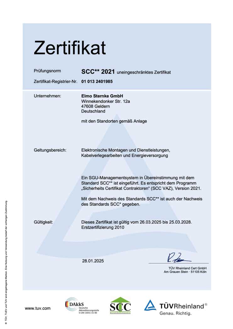Abbildung Zertifikat SCC**2011 Download