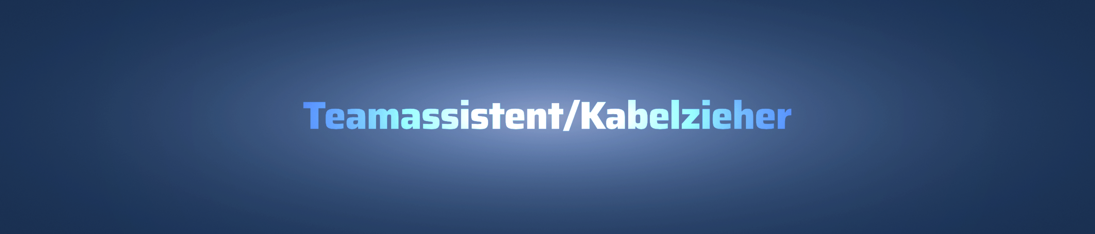 Worte Jobangebot Teamassistent, Kabelzieher in Website-Font Saira auf Blau-Verlauf mit Transparenz, dahinter Skyline Hong Kong Vectorgrafik als Corporate Identity Element Elmo Group erkennbar